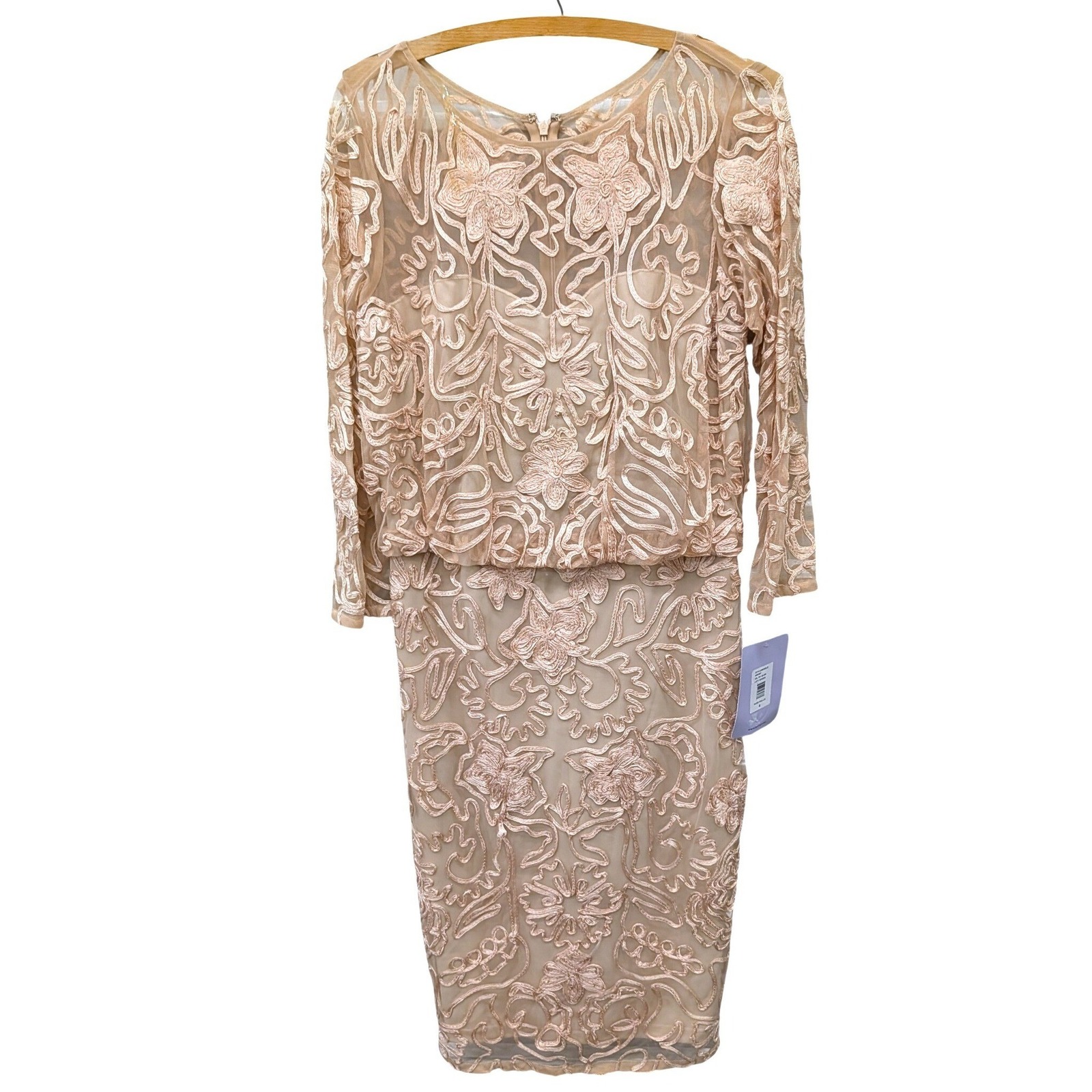 Js Collections Nwt Soutache Blouson Dress Rose Gold Sequined Mother Of The Bride — image 3 of 8